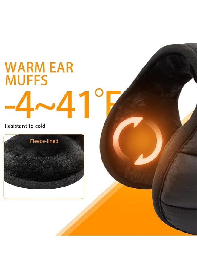 HY Winter Ear Muffs for Men Women Fleece Ear Warmers Foldable Earmuffs Winter Outdoor Unisex Winter Warm Earmuffs Adjustable Ear Covers Men Earmuffs for Cold Weather - Image 4